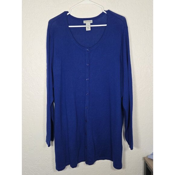 Catherines Cardigan Sweater Blue Button Up 2X Long Sleeve - Picture 1 of 4
